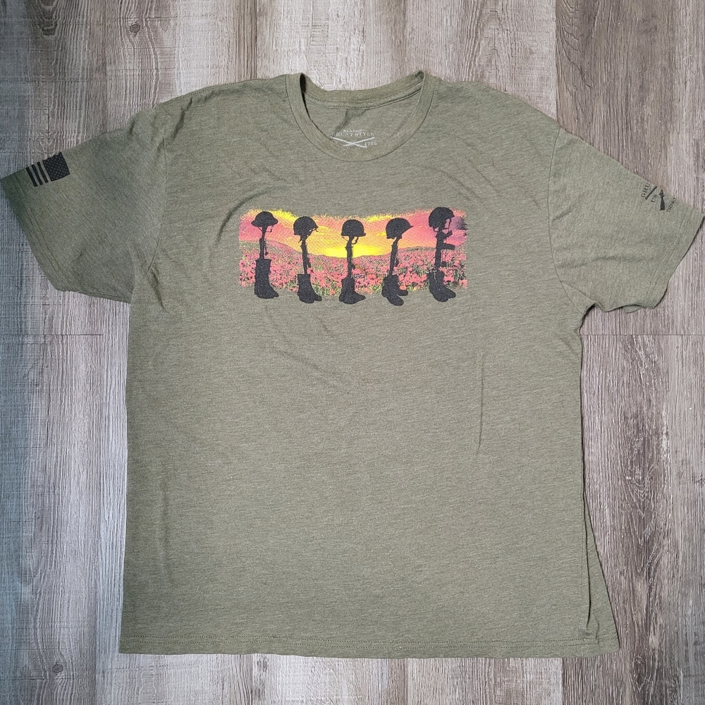 Grunt Style In Flanders Fields Battlefield Cross Graphic Tee Mens Size XL